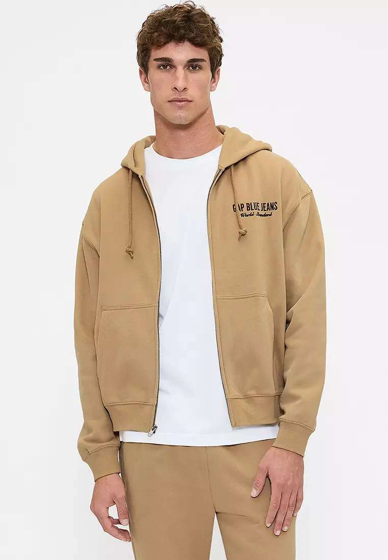 Jual Gap Vintage Soft Denim Zip-Up Hoodie Original 2025 ZALORA