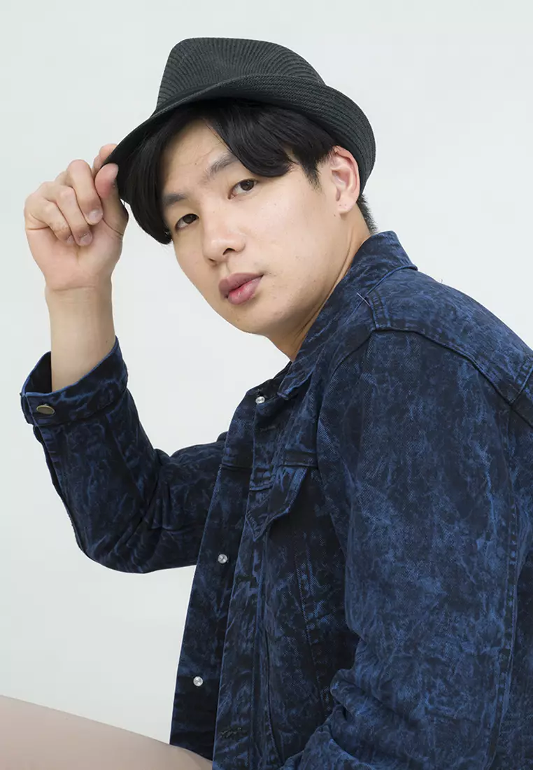 Topi fedora cowboy hat fedora ratan black houseofcuff