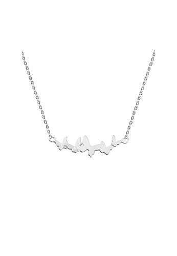 ZITIQUE silver Women's Flying Butterflies Necklace - Silver C6E62AC545F0C7GS_1