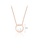 Glamorousky white 925 Sterling Silver Plated Rose Gold Simple Fashion Geometric Hollow Round Imitation Pearl Pendant with Necklace 485DFAC6448BF3GS_2