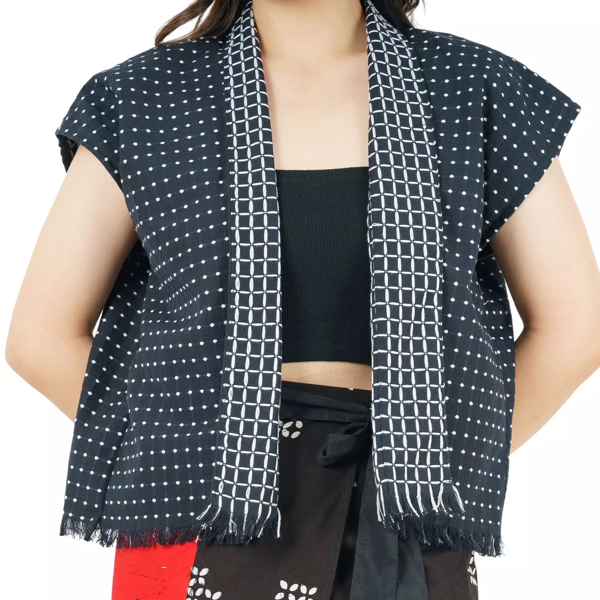 Blazer Batik Wanita - Bhatara Batik Nada - Atasan Batik Modern Lengan Pendek