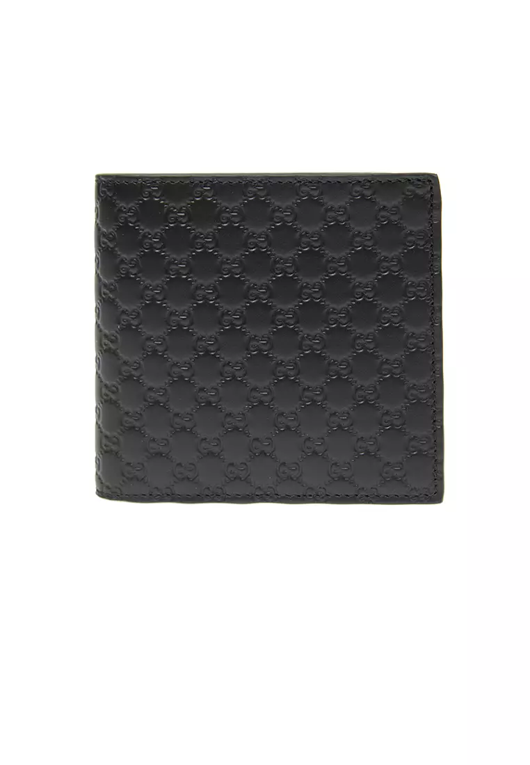 Buy Gucci GUCCI Men's Black Microguccissima GG Logo Leather Bifold
