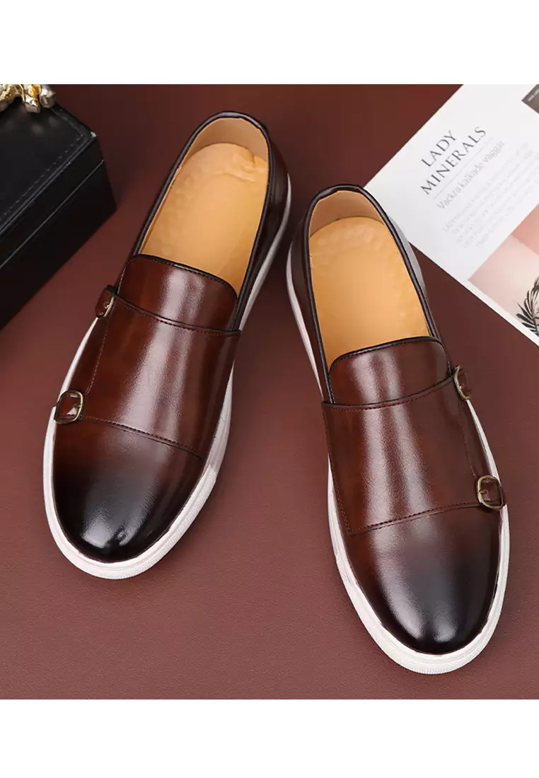Buy Twenty Eight Shoes Double Buckle Synthetic Leather Slip-Ons