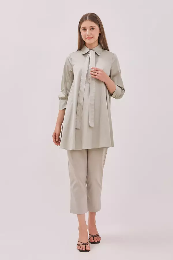 MINIMAL - Lambert - Dress Tunik Kerah Pita - Khaky Colour Khaky