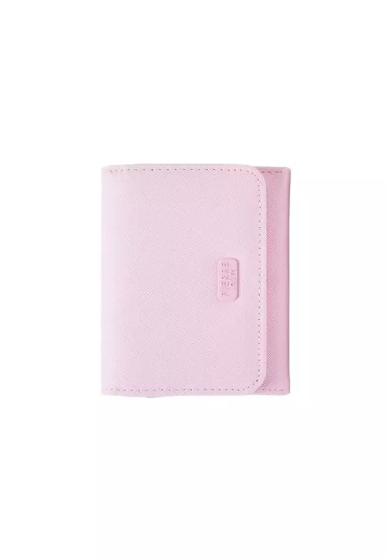 Dompet Wanita Lipat Kecil PIERRE LOUES Nova Wallet Bahan Kulit PU Leather Premium BAEOS ORIGINAL - Pink