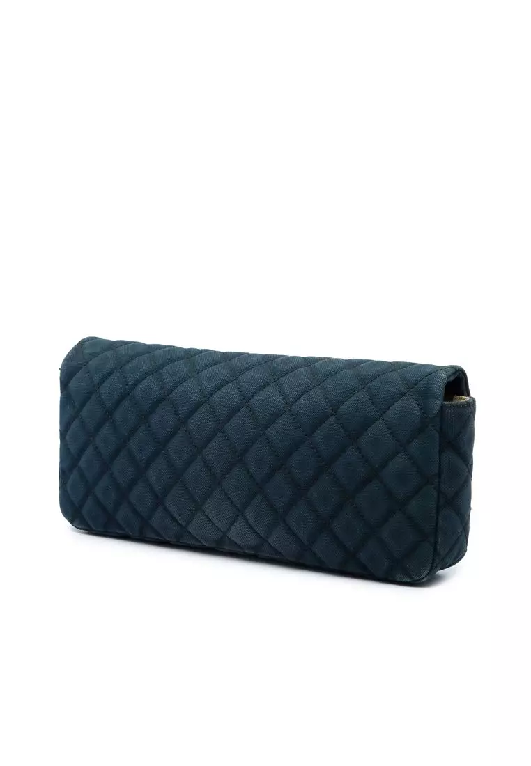 Pre-Loved Chanel Quilted Canvas Cc Cruise East West Flap Clutch