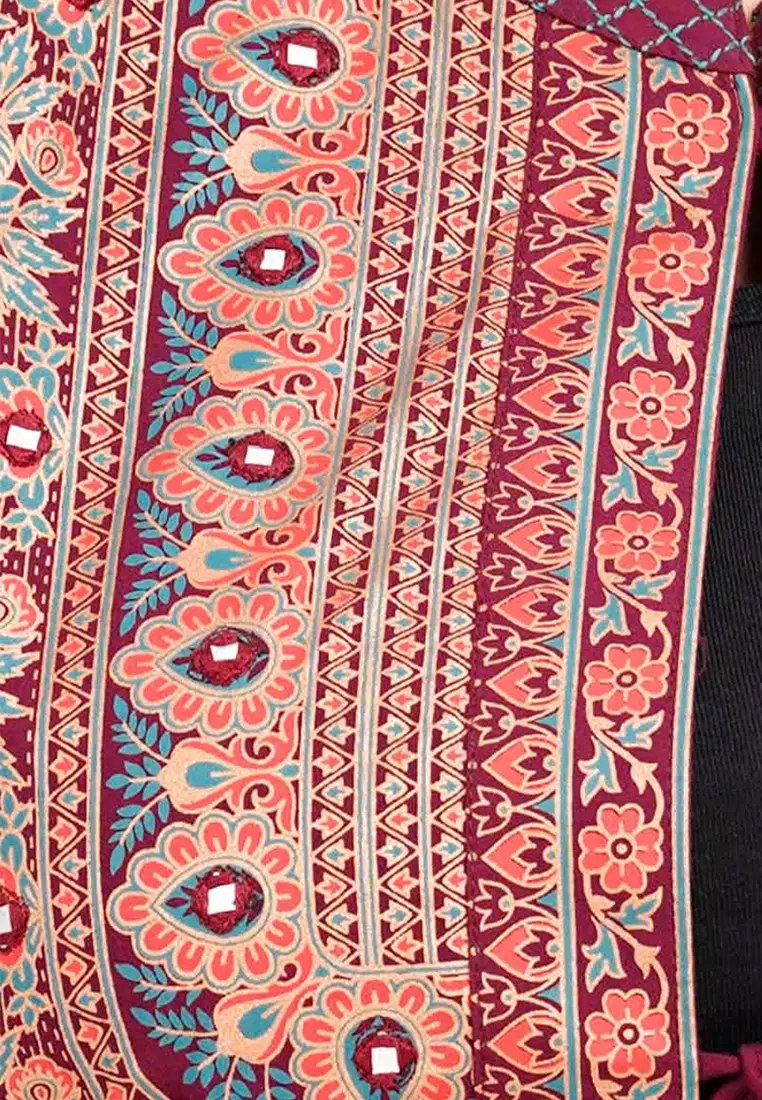 Le Reve Ethnic Printed Long Shrug