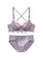 ZITIQUE purple Women's Stylish 3/4 Cup Wireless Lace Lingerie Set (Bra and Underwear) - Grey Purple 5F6D8US7739955GS_1