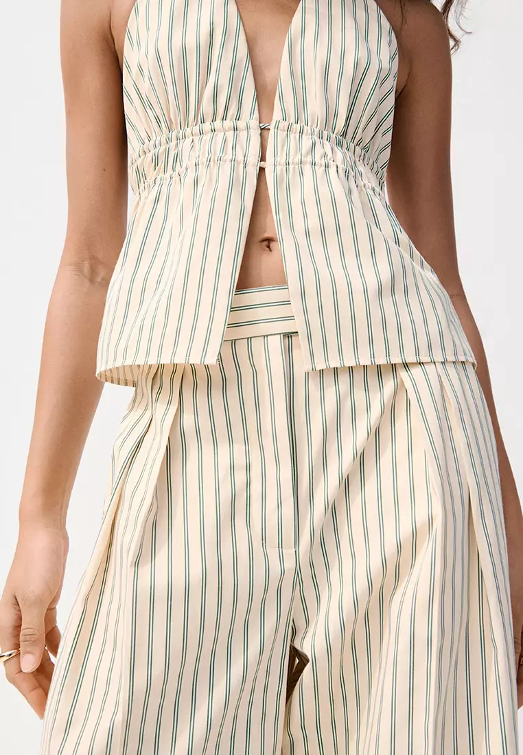 Chalk-Stripe Straight Trousers