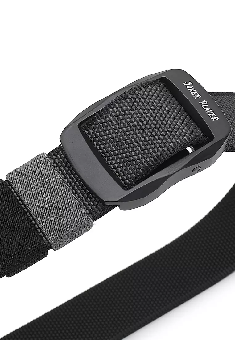 40mm Auto Canvas Belt - Grey / Black