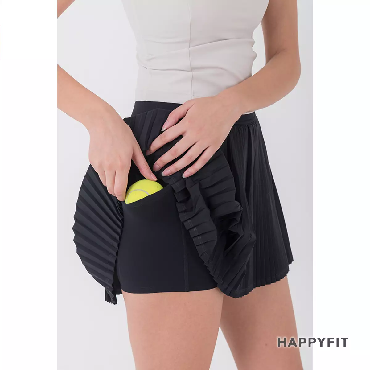 Happyfit Pleated Tennis Skirt Black