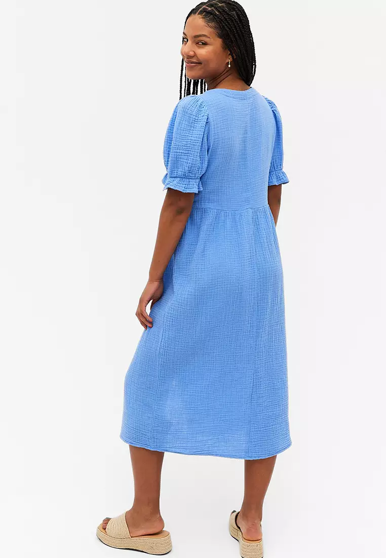 Buy Monki Puff Sleeve Midi Dress 2024 Online | ZALORA Philippines