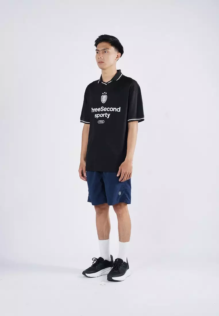 3Second Men's Collar Jersey T-Shirt Short Sleeve Relaxed Fit Polyester Pele OL-320725