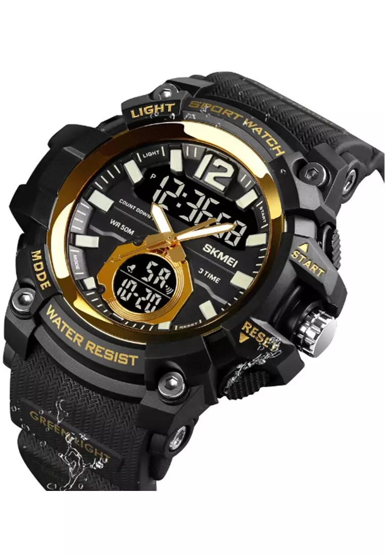 Jam Tangan Digital Pria Waterproof Many Function Strap Tali Material PU Silicone BY37 ORIGINAL