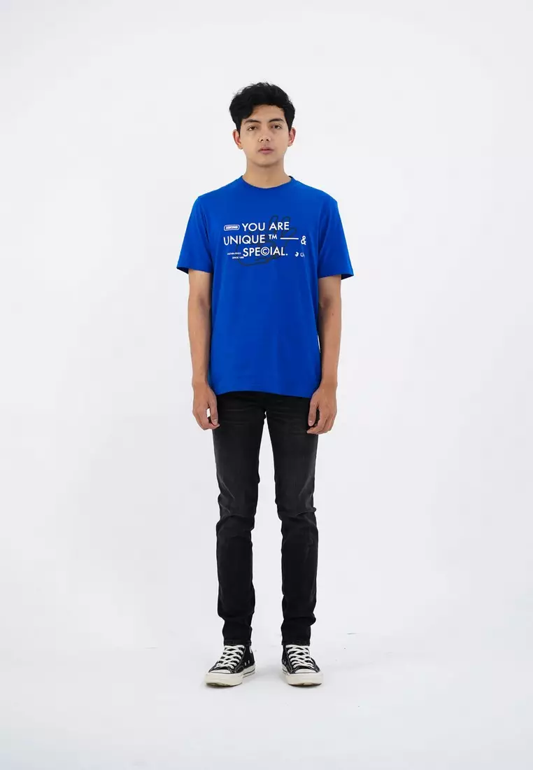 3Second Men's T-Shirt Short Sleeve Regular Fit Cotton Logo Script Koop OL-C070425