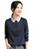 A-IN GIRLS white and navy Color-Block Double-Neck Chiffon Shirt 87A27AA8A7BA9AGS_1
