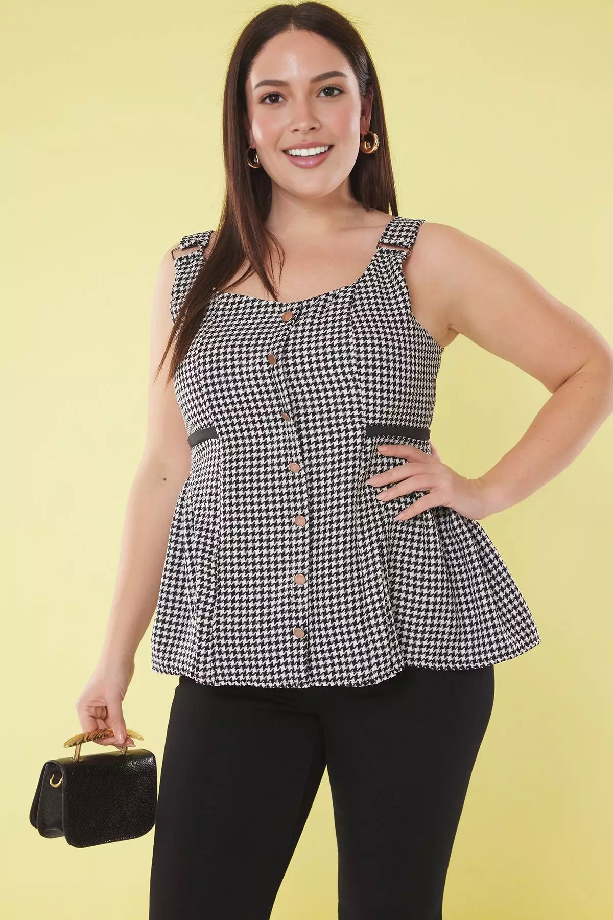 Plus Size Sleeveless Flared Blouse