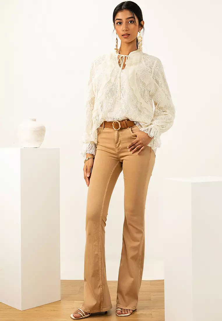 Amelia Ruffled Lace Babydoll Top