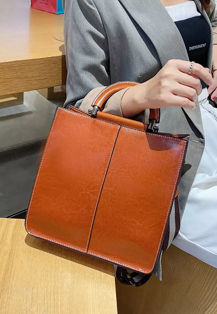 Women's Retro Cowhide Leather Shoulder Bags Tote Bags