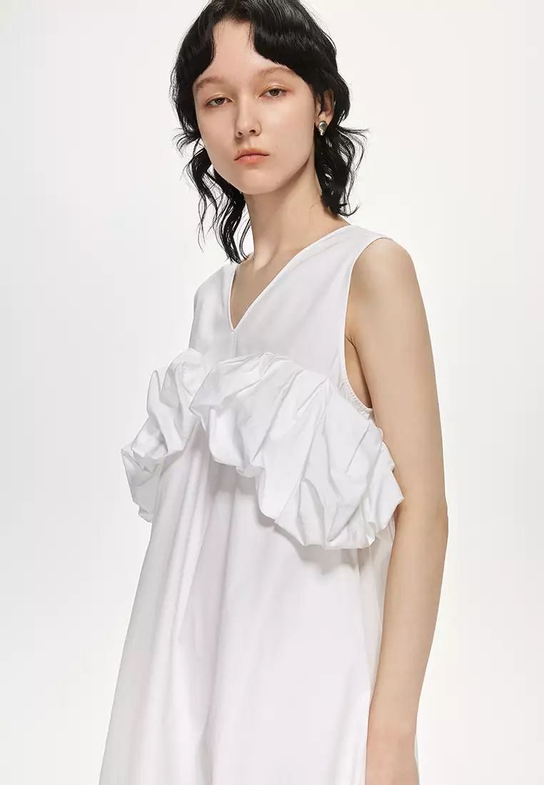 Poplin A-Line Elegant Sleeveless Dress