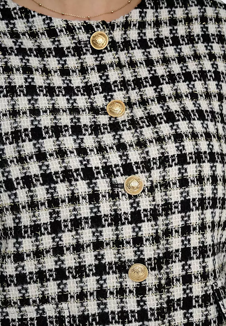 Long Sleeves Tweed Jacket