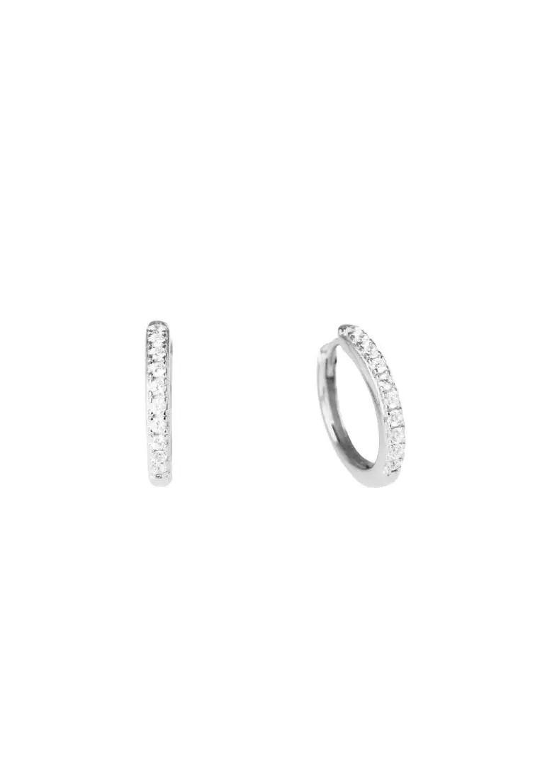  Sterling Silver Eternal Crystal Hoops-20mm