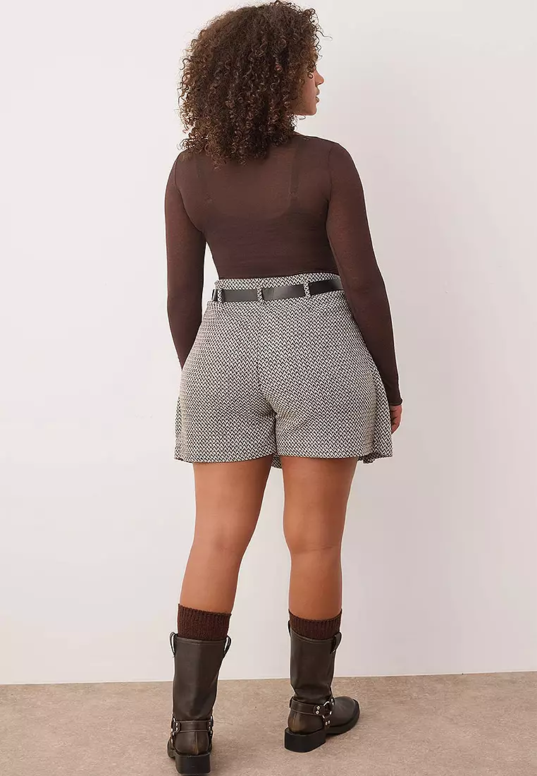 Plus Size Belted Skort