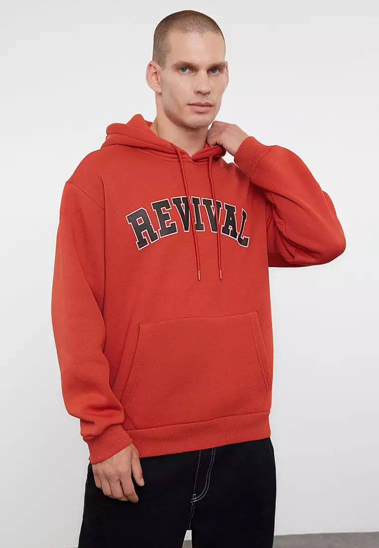 Tile Oversize/Wide Cut Hooded Fleece Inside/Warm Cotton Unisex Sweatshirt TMNAW22SW1462