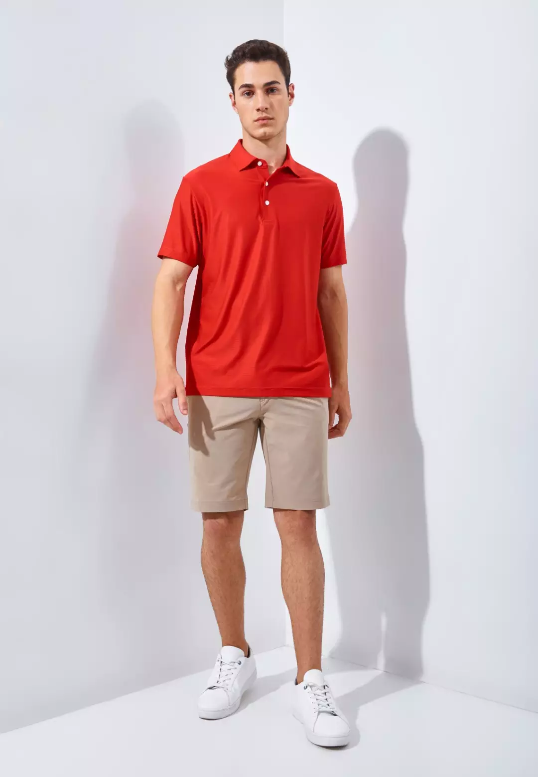 Jack Nicklaus Acapulco Premium Solid Stripe Polo Red Dune