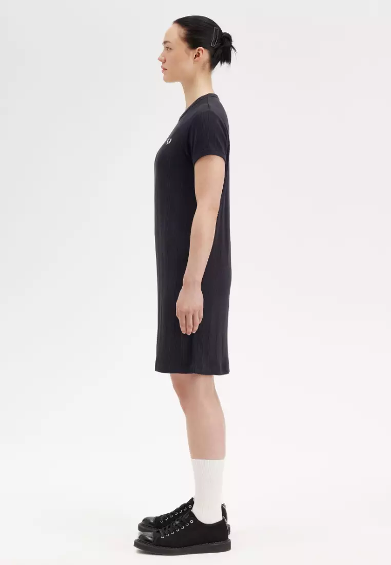 Fred Perry D9168 Ribbed T-Shirt Dress