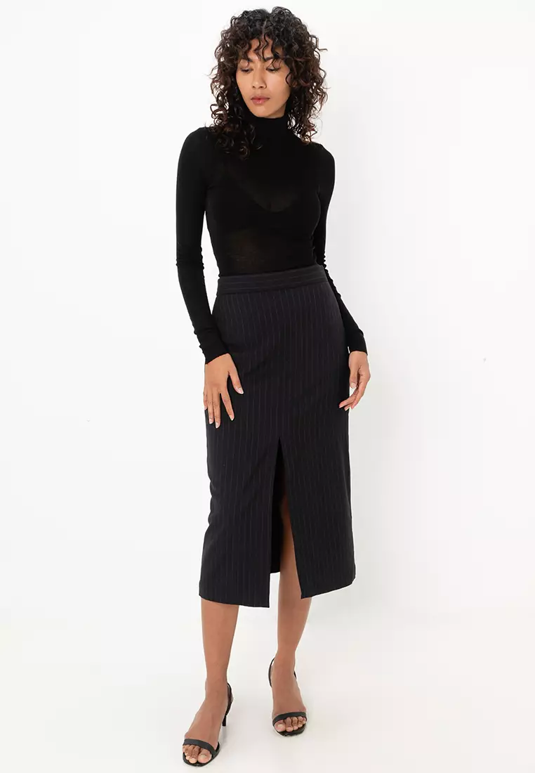 Massimo Dutti Diplomatica Stripe Pencil Skirt 2025 | Buy