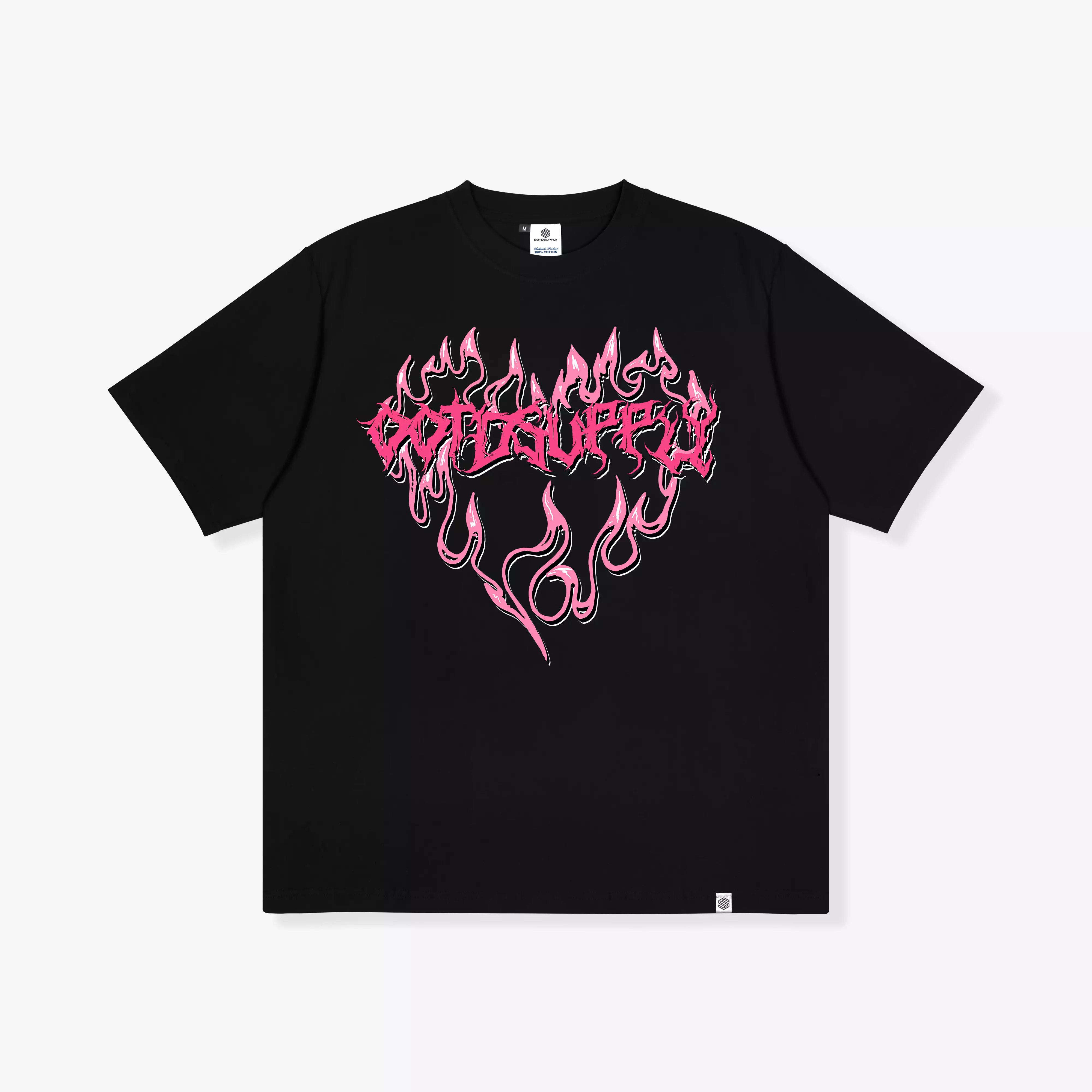 OOTDSUPPLY Reguler Tshirt 24s Blaze Heart Black & White | Kaos Pria & Wanita TS078