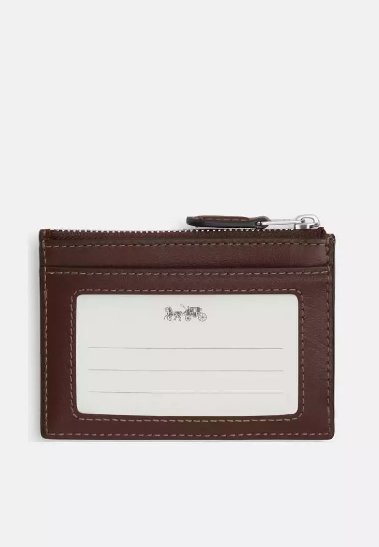 Coach Mini Skinny Id Case In Signature Jacquard Oak Maple