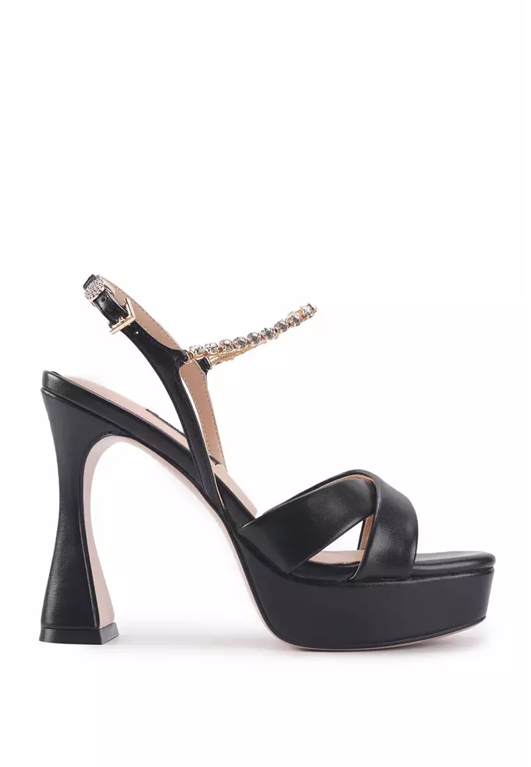 Discount on Nine West  shoes - SKU: Mavaro Ankle Strap Platform Heel Sandals Black