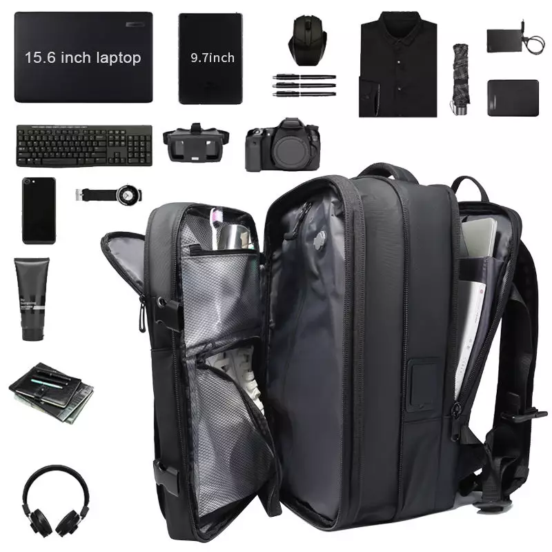 BANGE BG3028-1 Tas Backpack Ransel Laptop Pria Travel USB TSA Lock weight handle vacuum Expandable