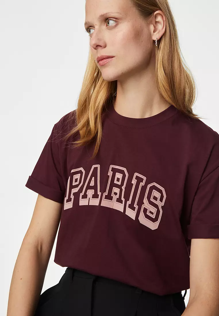 Pure Cotton Slogan T-Shirt