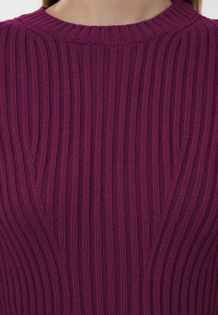 Plum Mini Knitwear A-Line Form Fit Dress Twoaw25El00030