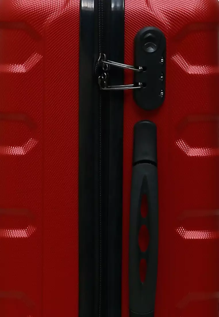 Carlton Koper Hardcase Unisex Size 20 Inch Tas Travel Combination Lock Large Compartment Material ABS+PVC Coated ORIGINAL - Maroon