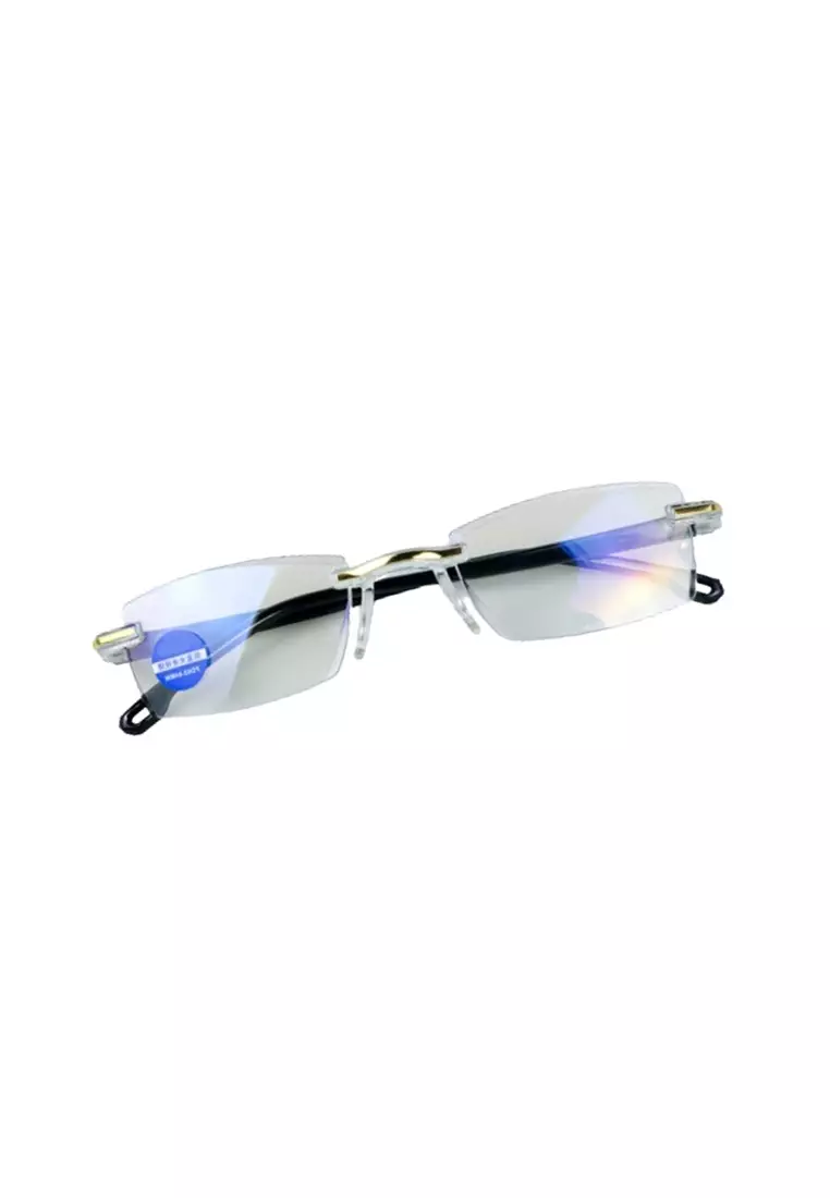 Kacamata Baca Rabun Dekat Frameless Anti Blue Light Glasses Plus - Black Gold