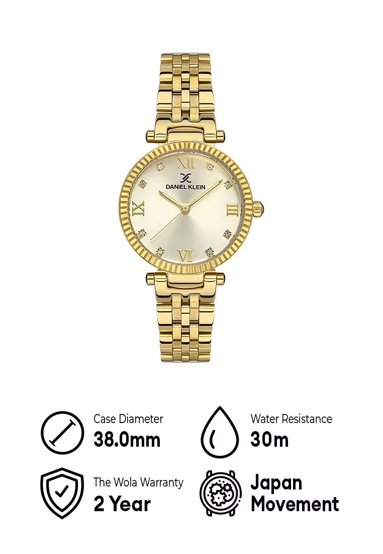 Daniel Klein Premium Women s Analog Watch DK.1.13507 3 with Gold Stainless Steel Strap Watch for Women