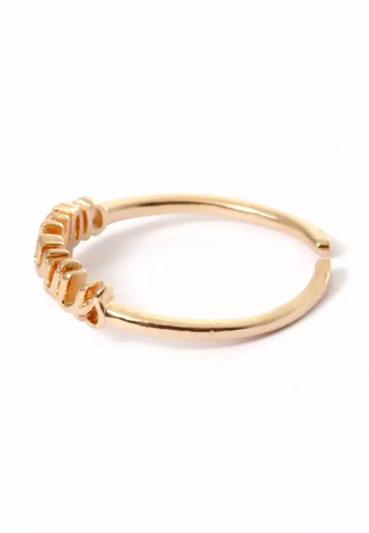 Ring Casual Rasi Bintang Perhiasan Aksesoris Fashion Wanita Gold - Aquarius
