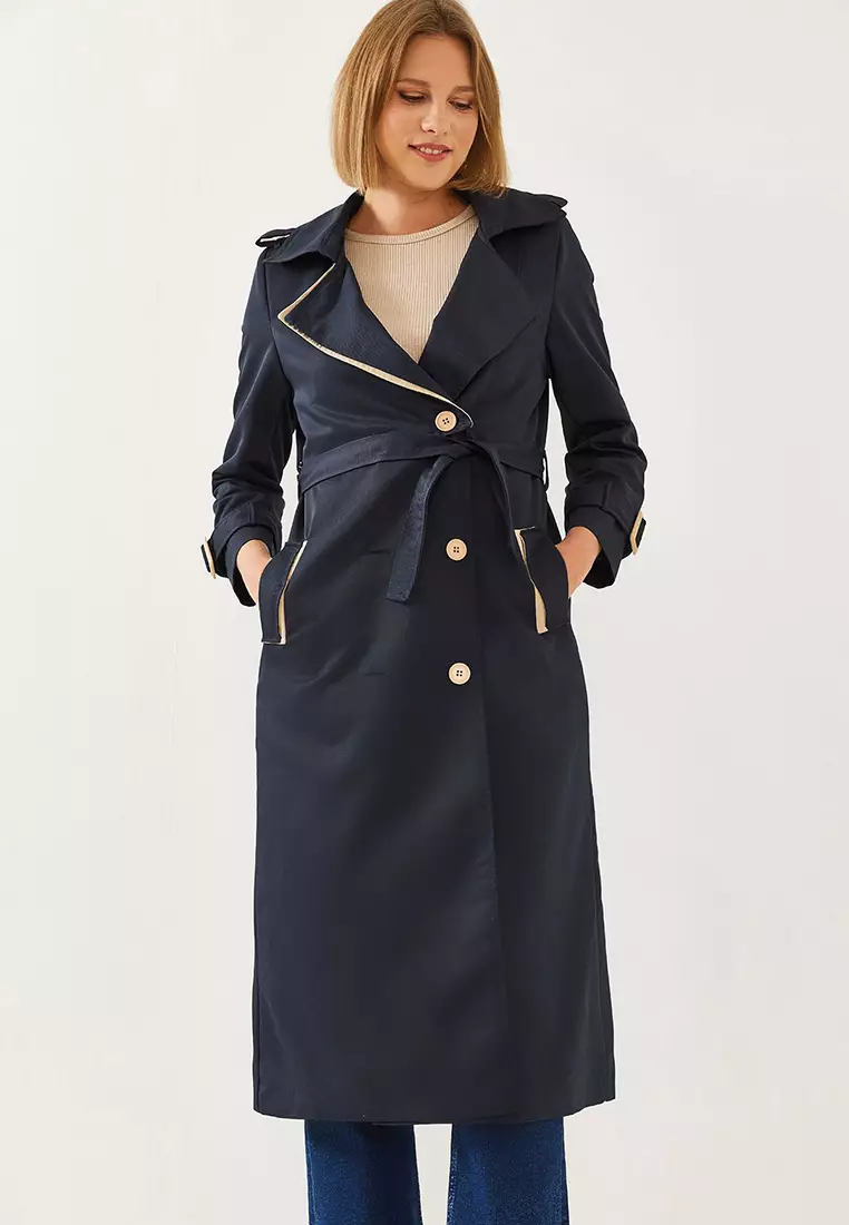 Women's Garni Windbreaker Detail Flap Trench Coat 2488 60261003