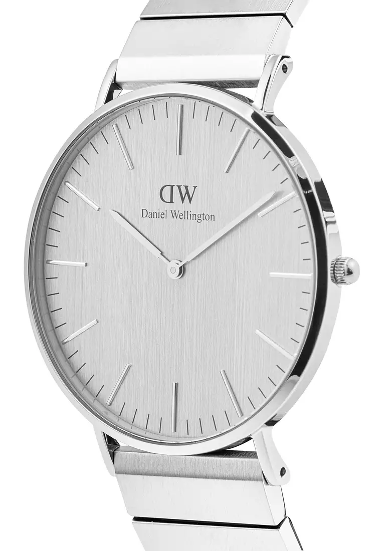 Classic 40mm Sterling Piano Silver Brushed Silver - Men Watch stainless steel watch DW Official Authentic Original