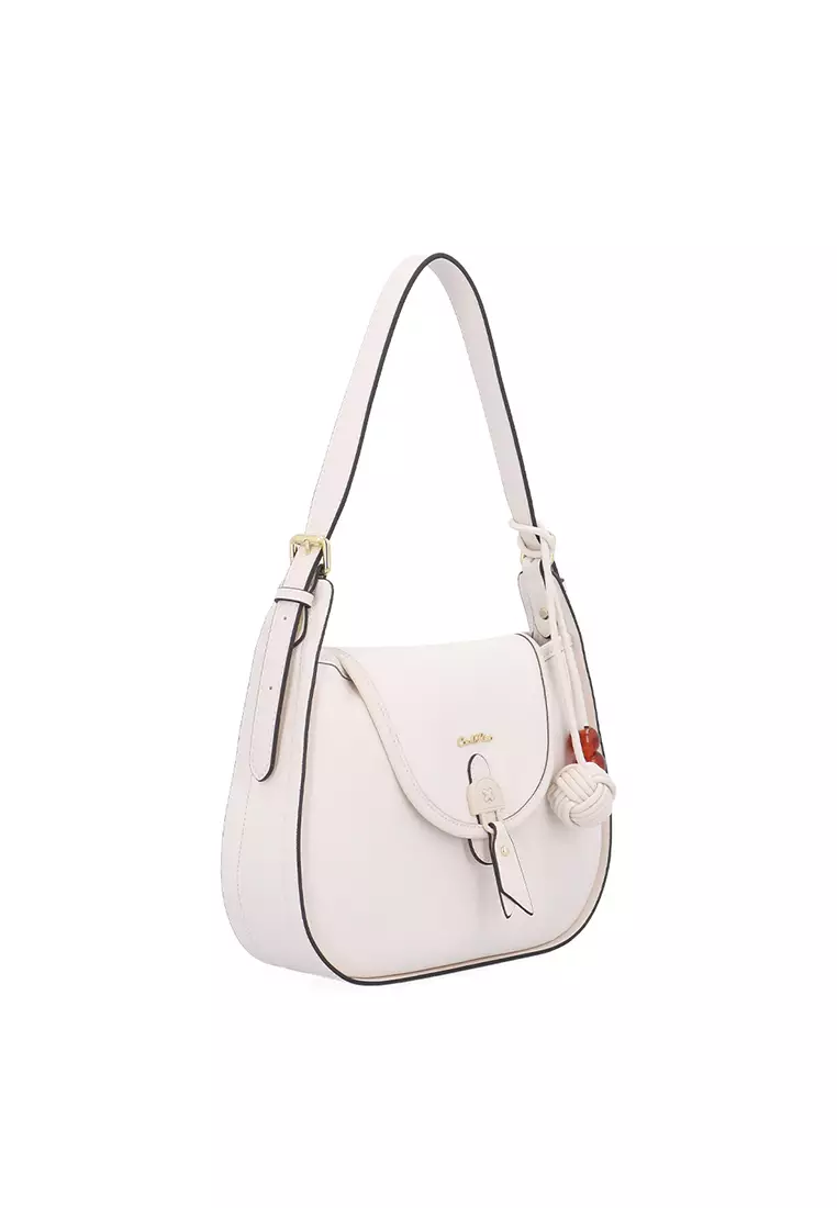 Sora Charm Shoulder Bag - Beige