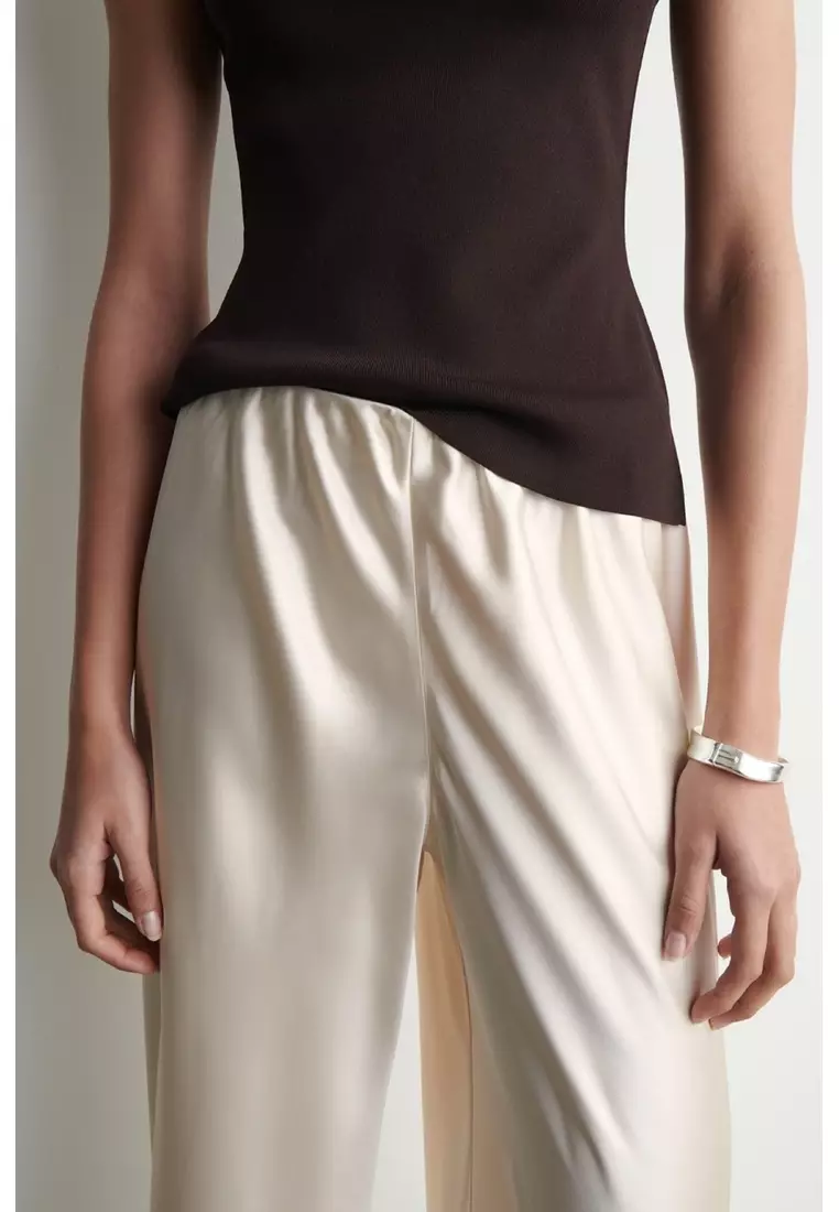 SATIN WIDE-LEG TROUSERS