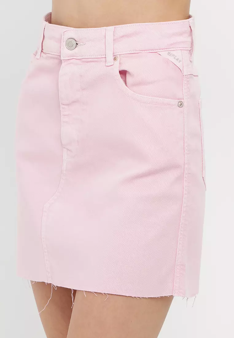 Baby pink denim outlet skirt topshop