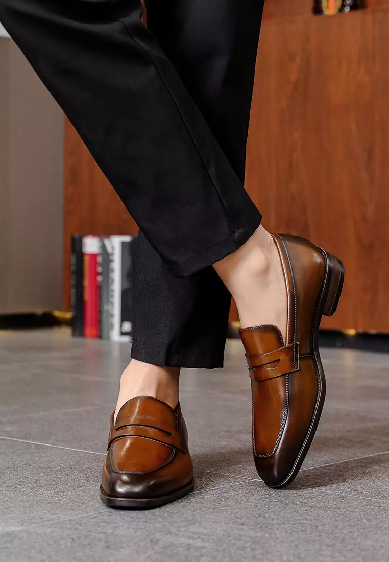 Grain Leather Penny loafers MK3193-1