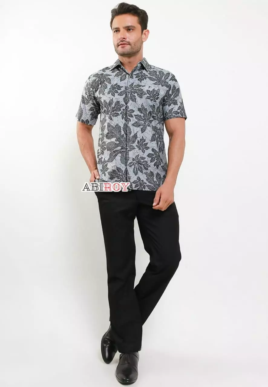 Kemeja Batik Pria Premium Slimfit Elegant Modern Lengan Pendek Badhra