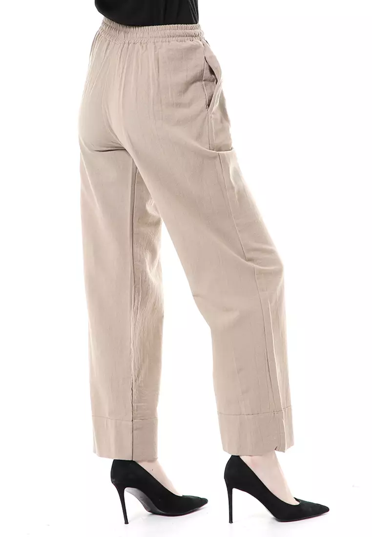 Farah Cullote Pants Design Simple Casual Relaxed Fit - Cream