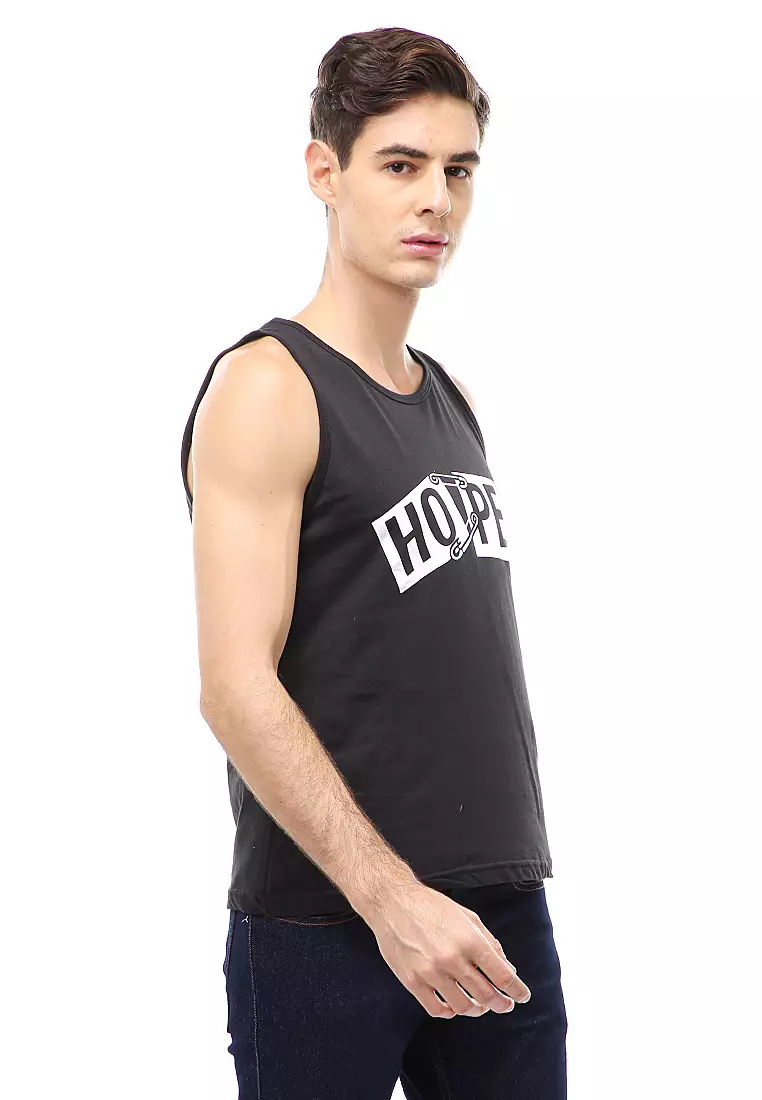 Agies Pakaian Dalam Pria Tank Top Singlet Hope Motive Material Cotton ORIGINAL - White